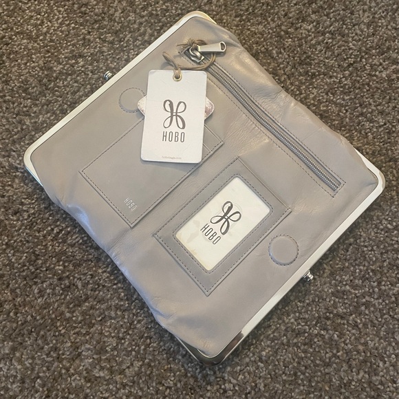 HOBO Lauren Cloud Grey Bifold Leather Organizer Wallet - Picture 7 of 8